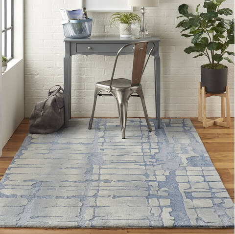Nourison Symmetry Blue 39 X 59 Area Rug 805-114856 Image 3