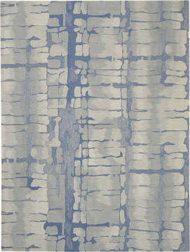 Nourison Symmetry Blue Rectangle 8x11 ft Polyester Carpet 114858