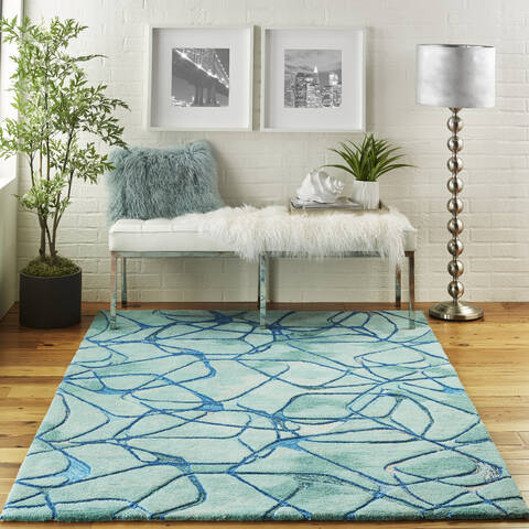 Nourison Symmetry Blue 53 X 79 Area Rug 805-114861 Image 3