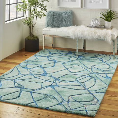 Nourison Symmetry Blue 53 X 79 Area Rug 805-114861 Image 5