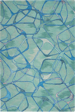 Nourison Symmetry Blue Rectangle 5x8 ft Polyester Carpet 114861