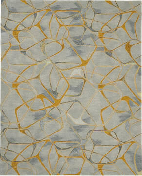 Nourison Symmetry Grey Rectangle 8x10 ft Polyester Carpet 114867