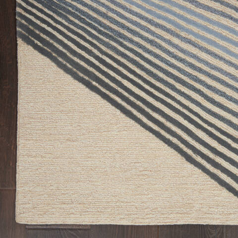 Nourison Symmetry Beige 79 X 99 Area Rug 805-114871 Image 1