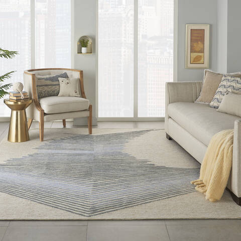 Nourison Symmetry Beige 79 X 99 Area Rug 805-114871 Image 3