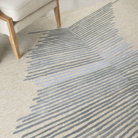 Nourison Symmetry Beige 79 X 99 Area Rug 805-114871 Image 4