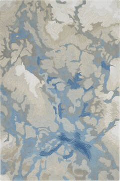 Nourison Symmetry Blue Rectangle 4x6 ft Polyester Carpet 114874