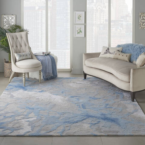 Nourison Symmetry Blue 86 X 116 Area Rug 805-114876 Image 3