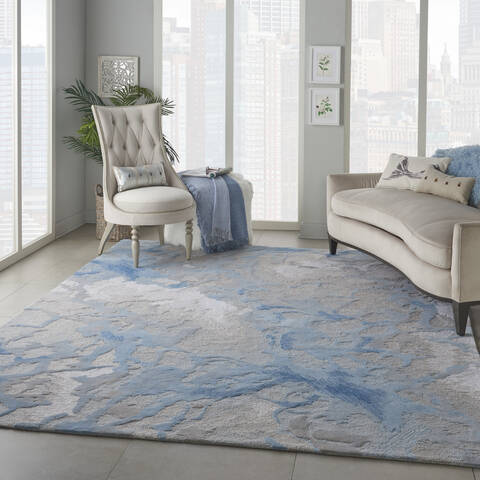 Nourison Symmetry Blue 86 X 116 Area Rug 805-114876 Image 5