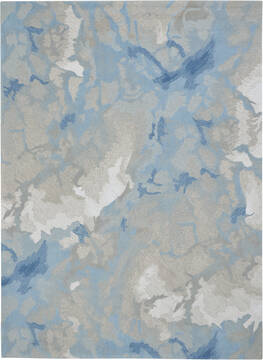 Nourison Symmetry Blue Rectangle 8x11 ft Polyester Carpet 114876