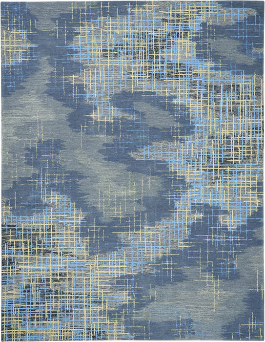 Nourison Symmetry Blue 79 X 99 Area Rug 805-114879 Image 0