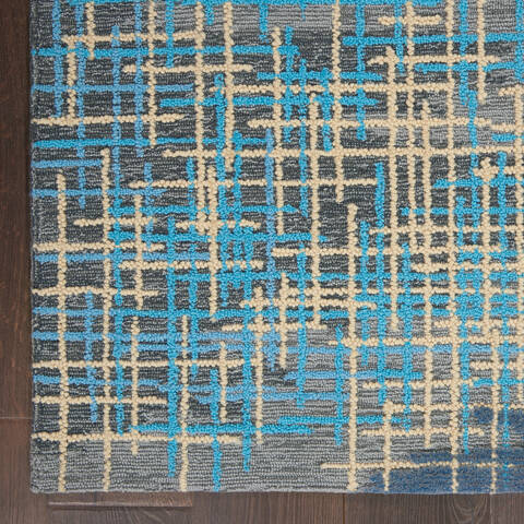 Nourison Symmetry Blue 86 X 116 Area Rug 805-114880 Image 1