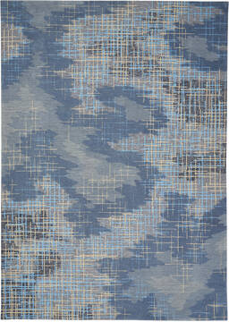 Nourison Symmetry Blue Rectangle 8x11 ft Polyester Carpet 114880