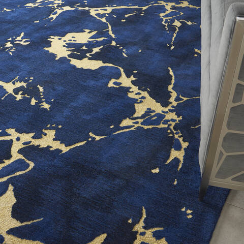 Nourison Symmetry Blue 79 X 99 Area Rug 805-114883 Image 4