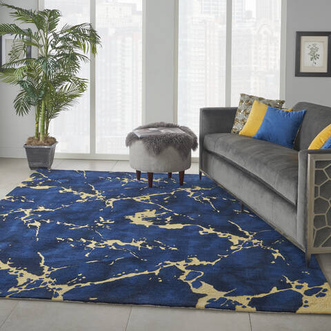 Nourison Symmetry Blue 79 X 99 Area Rug 805-114883 Image 5