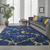 Nourison Symmetry Blue 79 X 99 Area Rug  805-114883 Thumb 3