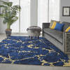 Nourison Symmetry Blue 79 X 99 Area Rug  805-114883 Thumb 5