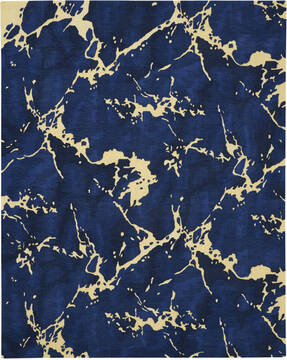 Nourison Symmetry Blue Rectangle 8x10 ft Polyester Carpet 114883