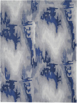 Nourison Symmetry Grey Rectangle 8x11 ft Polyester Carpet 114887