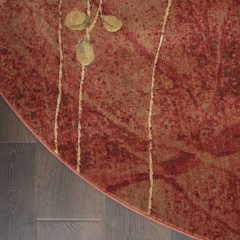 Nourison Somerset Red Round 79 X 79 Area Rug 805-114939 Image 1