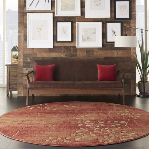 Nourison Somerset Red Round 79 X 79 Area Rug 805-114939 Image 3