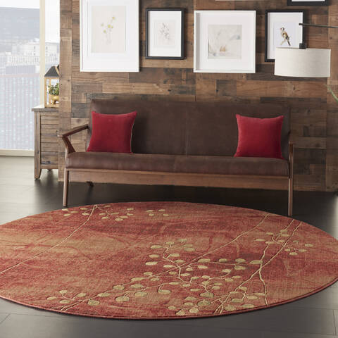 Nourison Somerset Red Round 79 X 79 Area Rug 805-114939 Image 5