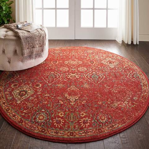 Nourison Somerset Red Round 56 X 56 Area Rug 805-114968 Image 4