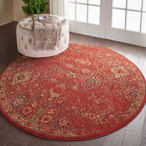 Nourison Somerset Red Round 56 X 56 Area Rug 805-114968 Image 5