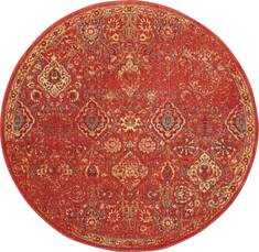 Nourison Somerset Red Round 5'6" X 5'6" Area Rug  805-114968