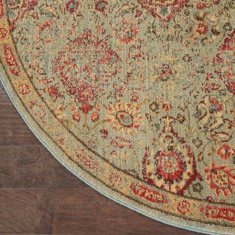 Nourison Somerset Green Round 56 X 56 Area Rug 805-114969 Image 1