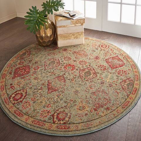 Nourison Somerset Green Round 56 X 56 Area Rug 805-114969 Image 3