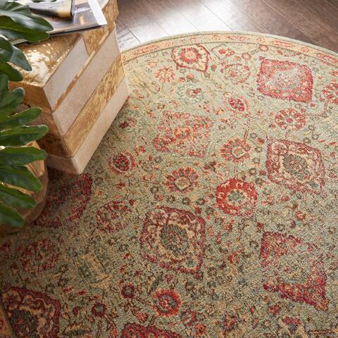 Nourison Somerset Green Round 56 X 56 Area Rug 805-114969 Image 4