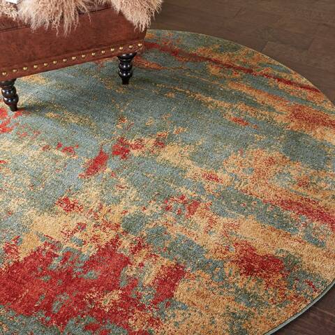 Nourison Somerset Blue Round 56 X 56 Area Rug 805-114977 Image 3