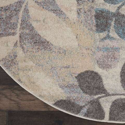Nourison Tranquil Beige Round 53 X 53 Area Rug 805-114990 Image 1
