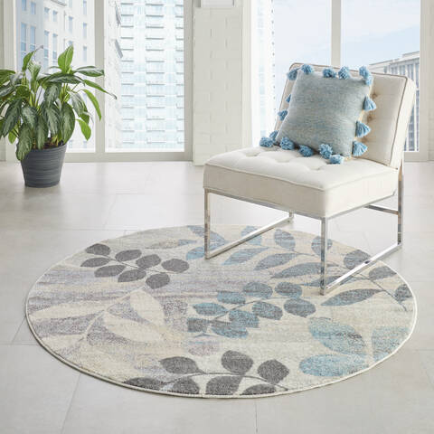 Nourison Tranquil Beige Round 53 X 53 Area Rug 805-114990 Image 3