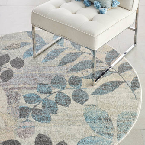 Nourison Tranquil Beige Round 53 X 53 Area Rug 805-114990 Image 4