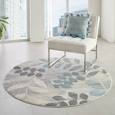Nourison Tranquil Beige Round 53 X 53 Area Rug 805-114990 Image 5