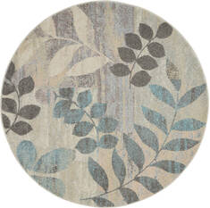 Nourison Tranquil Beige Round 5 to 6 ft Polypropylene Carpet 114990