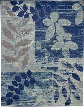 Nourison Tranquil Blue Rectangle 8x10 ft Polypropylene Carpet 114991