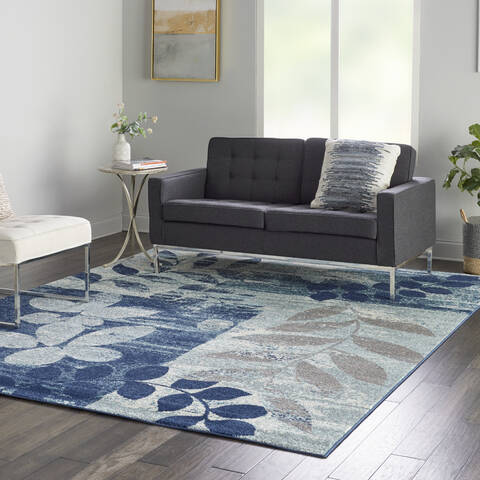 Nourison Tranquil Blue 810 X 1110 Area Rug 805-114992 Image 5