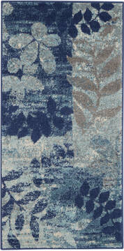 Nourison Tranquil Blue Rectangle 2x4 ft Polypropylene Carpet 114993