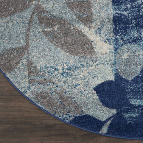 Nourison Tranquil Blue Round 53 X 53 Area Rug 805-114994 Image 1