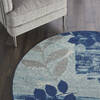 Nourison Tranquil Blue Round 53 X 53 Area Rug 805-114994 Thumb 4