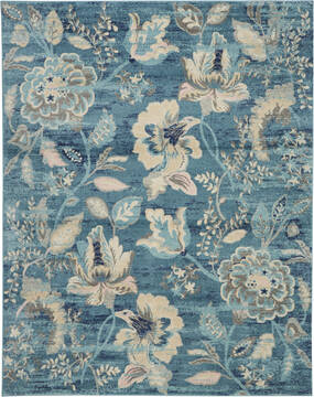 Nourison Tranquil Blue Rectangle 8x10 ft Polypropylene Carpet 115007