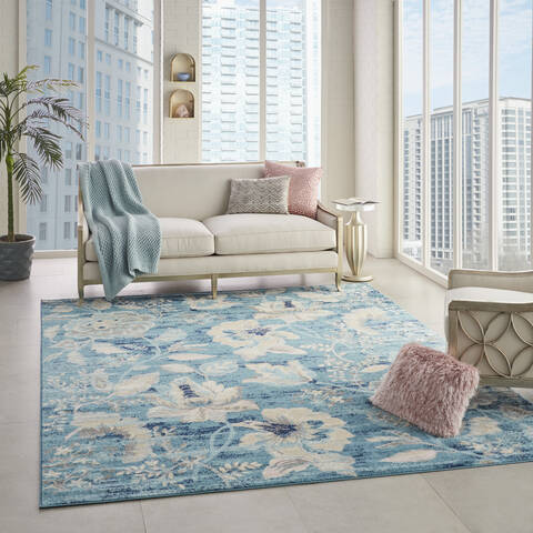 Nourison Tranquil Blue 810 X 1110 Area Rug 805-115008 Image 5