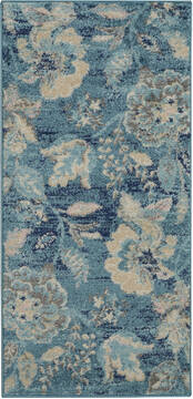 Nourison Tranquil Blue Rectangle 2x4 ft Polypropylene Carpet 115009