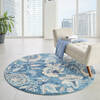 Nourison Tranquil Blue Round 53 X 53 Area Rug  805-115010 Thumb 3