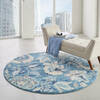 Nourison Tranquil Blue Round 53 X 53 Area Rug  805-115010 Thumb 5