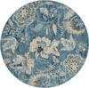 Nourison Tranquil Blue Round 53 X 53 Area Rug  805-115010 Thumb 0