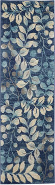 Nourison Tranquil Blue Runner 6 to 9 ft Polypropylene Carpet 115011