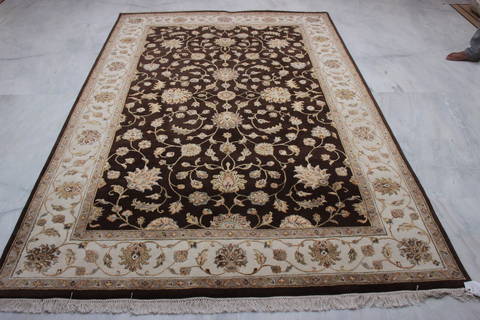 Jaipur Brown Hand Knotted 60 X 92 Area Rug 905-115023 Image 1